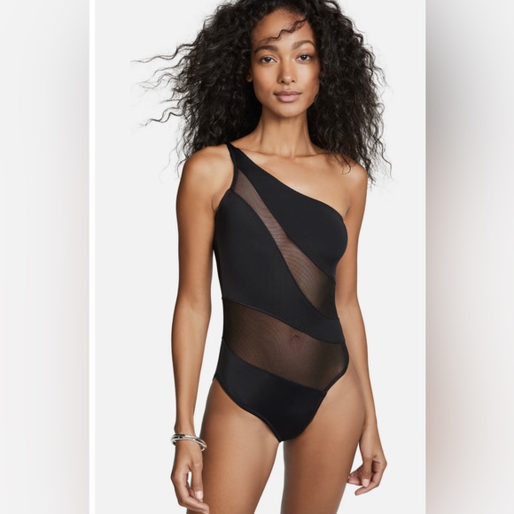 Norma Kamali Snake Mesh Mio One Piece in Black XS 265$ - Picture 3 of 9